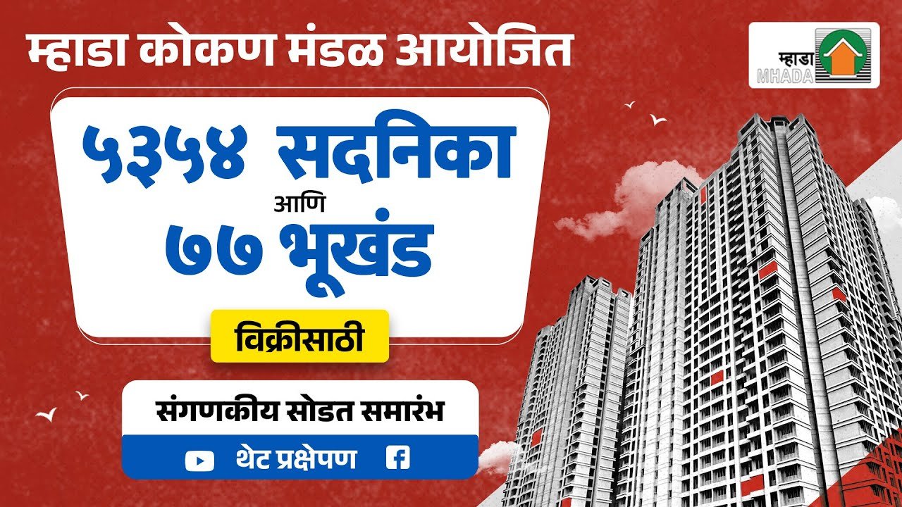 MHADA Konkan Board Housing Lottery 2025 Live | म्हाडा कोंकण मंडळ संगणकीय सोडत २०२५ थेट प्रक्षेपण