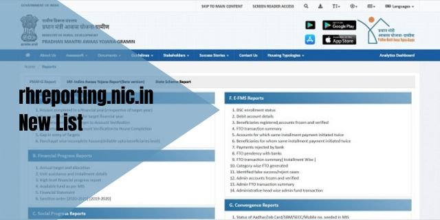 rhreporting.nic.in New List